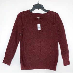 Ann Taylor NWT Fuzzy Raglan Sleeves Ribbed Pull Over Sweater